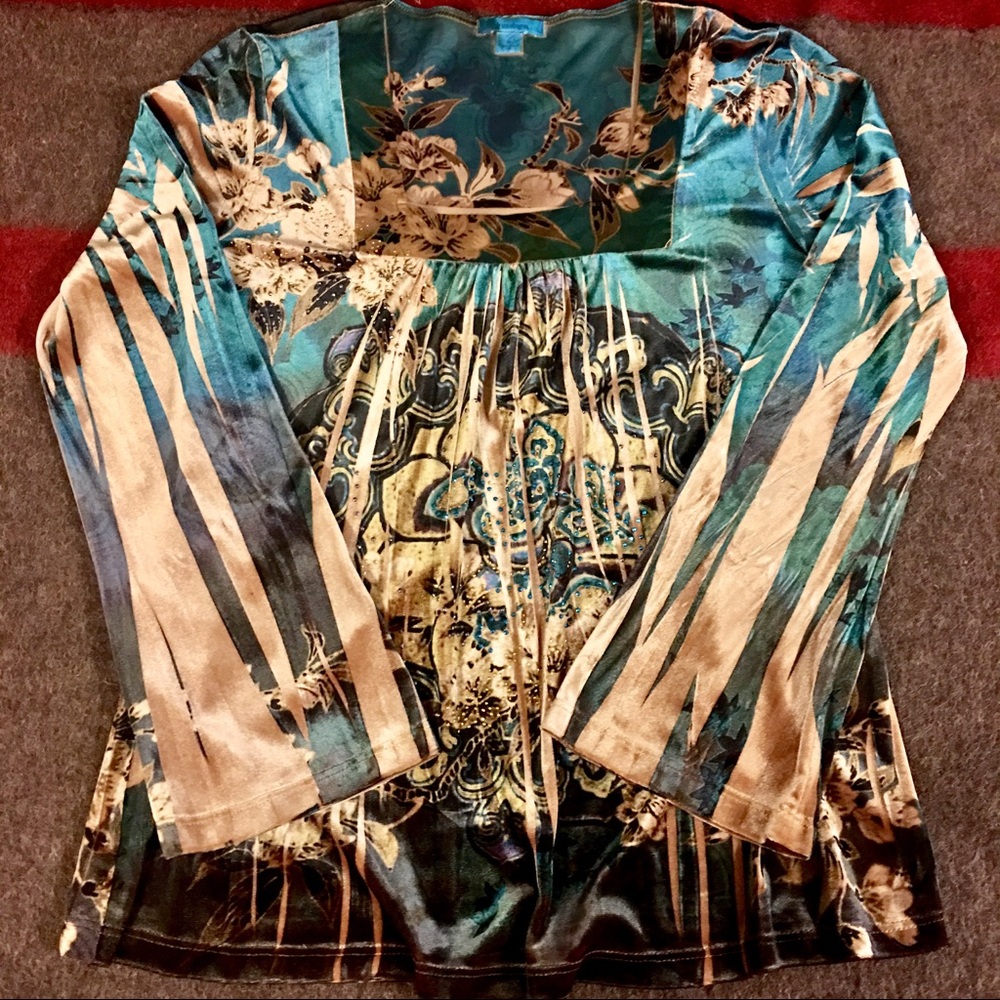 DressBarn Velvet Sublime Rhinestone Top - Picture 4 of 8
